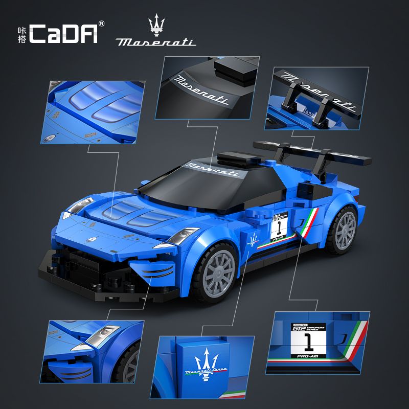 CADA DOUBLEE C55031 55031 XE THỂ THAO MASERATI GT2 1:24 tỷ lệ 1:24 bộ đồ chơi xếp lắp ráp ghép mô hình Speed Champions Racing Cars Đua Xe Công Thức 240 khối