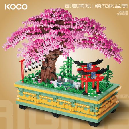 KOCO 04013 CÂY ANH ĐÀO BONSAI bộ đồ chơi xếp lắp ráp ghép mô hình Arts & Crafts 3105 khối