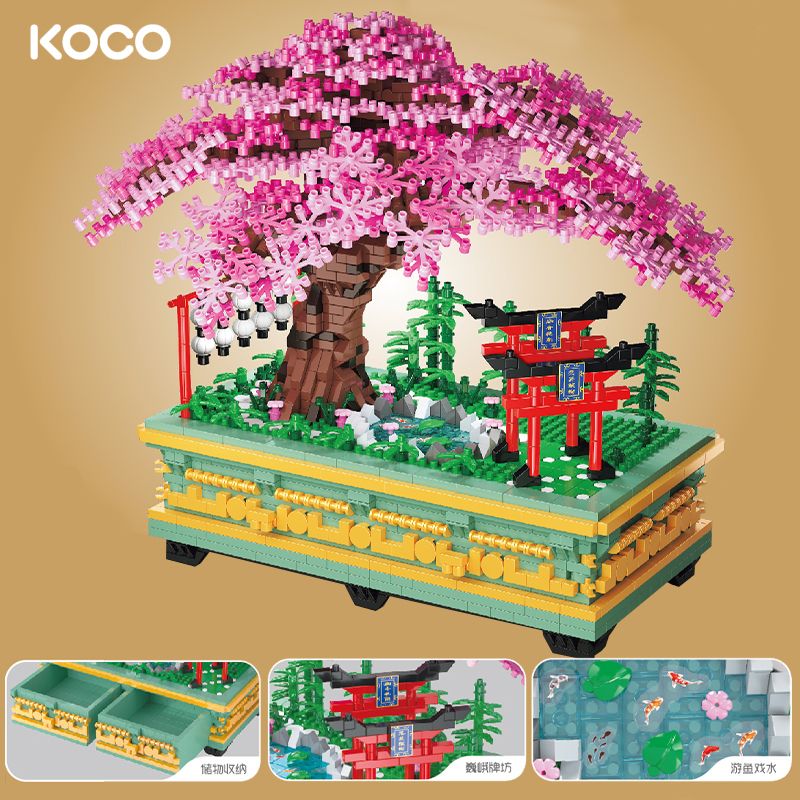KOCO 04013 CÂY ANH ĐÀO BONSAI bộ đồ chơi xếp lắp ráp ghép mô hình Arts & Crafts 3105 khối