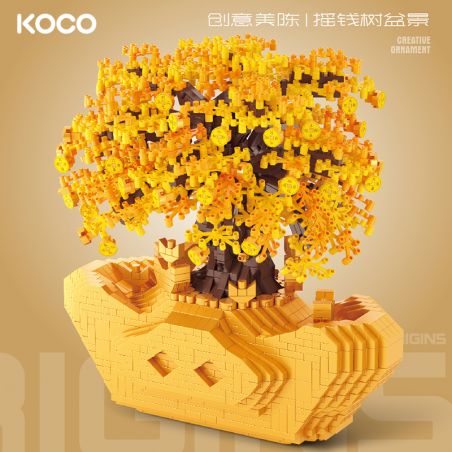 KOCO 04015 LẮC TIỀN CÂY CẢNH bộ đồ chơi xếp lắp ráp ghép mô hình Arts & Crafts 2472 khối