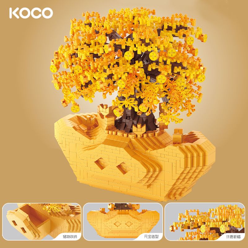 KOCO 04015 LẮC TIỀN CÂY CẢNH bộ đồ chơi xếp lắp ráp ghép mô hình Arts & Crafts 2472 khối