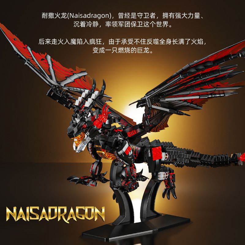 LE YI 68257 WARCRAFT NAISA FIRE DRAGON NAZARIO bộ đồ chơi xếp lắp ráp ghép mô hình Movie & Game Phim Và Trò Chơi 1438 khối