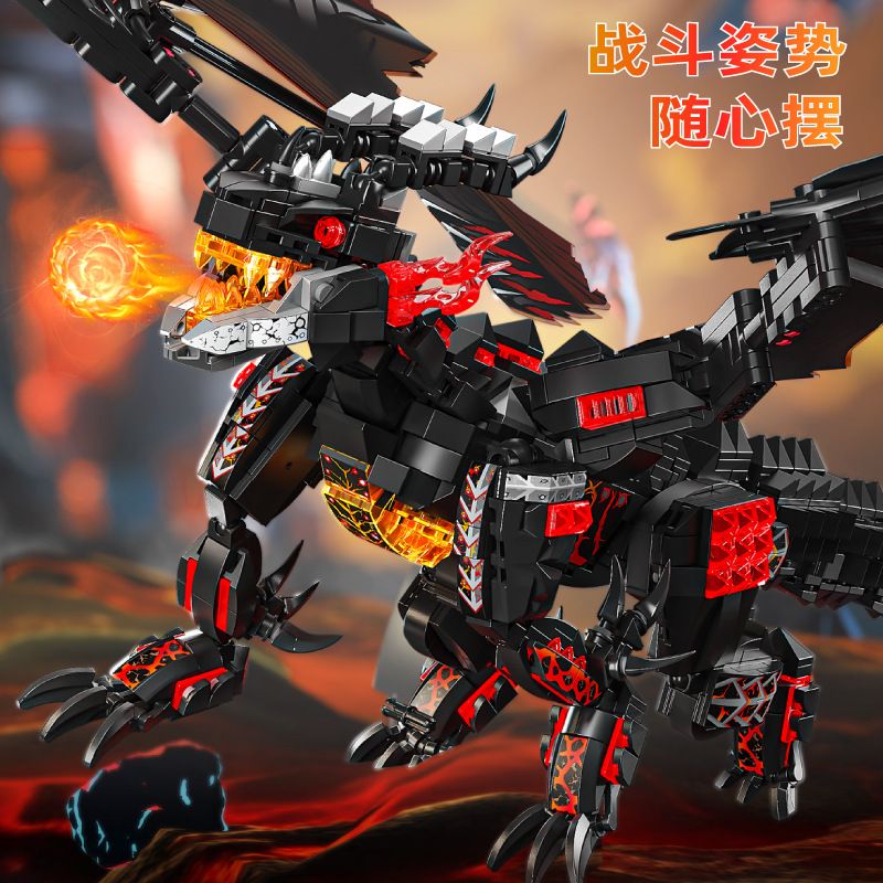 LE YI 68257 WARCRAFT NAISA FIRE DRAGON NAZARIO bộ đồ chơi xếp lắp ráp ghép mô hình Movie & Game Phim Và Trò Chơi 1438 khối