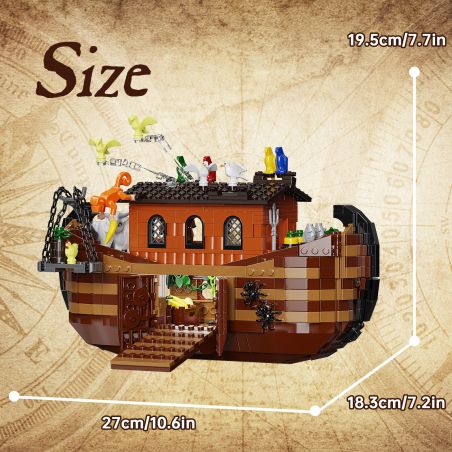 BUILDMOC F-C10018 C10018 10018 FC10018 CON TÀU NÔ-Ê bộ đồ chơi xếp lắp ráp ghép mô hình NOAH'S ARK 1007 khối
