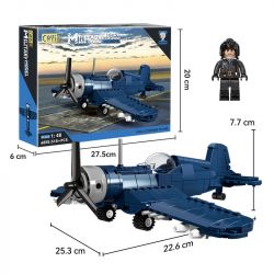 CAYI 6855 ĐÃ MUA F4U-4 CORSAIR 1:48 tỷ lệ 1:48 bộ đồ chơi xếp lắp ráp ghép mô hình Military Army Quân Sự Bộ Đội 318 khối