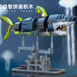 89133 CÁ MẬP CƠ HỌC bộ đồ chơi xếp lắp ráp ghép mô hình MECHA SHARK 747 khối