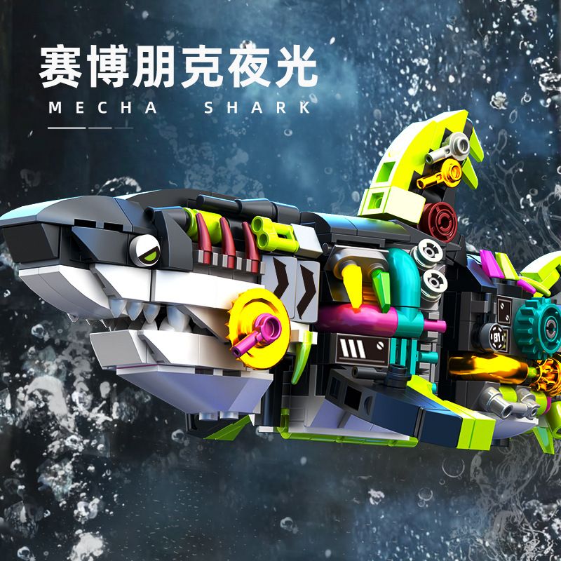 89133 CÁ MẬP CƠ HỌC bộ đồ chơi xếp lắp ráp ghép mô hình MECHA SHARK 747 khối
