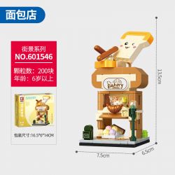 SEMBO 601546 CHẾ ĐỘ XEM PHỐ THU NHỎ TIỆM BÁNH bộ đồ chơi xếp lắp ráp ghép mô hình Creator Sáng Tạo 200 khối