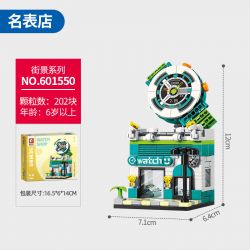 SEMBO 601550 MINI STREET VIEW CỬA HÀNG ĐỒNG HỒ NỔI TIẾNG bộ đồ chơi xếp lắp ráp ghép mô hình Creator Sáng Tạo 202 khối