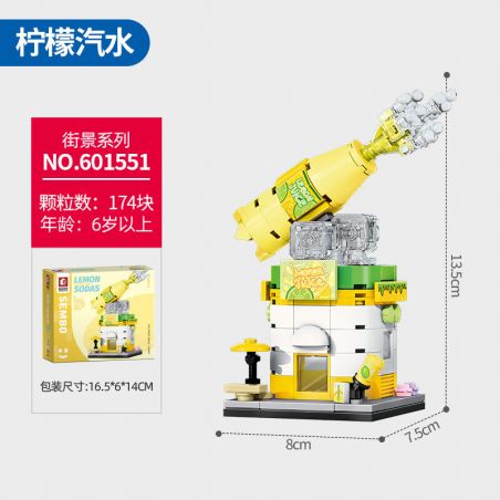 SEMBO 601551 CHẾ ĐỘ XEM PHỐ THU NHỎ NƯỚC CHANH bộ đồ chơi xếp lắp ráp ghép mô hình Creator Sáng Tạo 174 khối