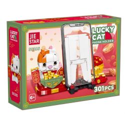 JIESTAR 58285 WORKSHOP SÁNG TẠO GIÁ ĐỠ ĐIỆN THOẠI HÌNH MÈO MAY MẮN bộ đồ chơi xếp lắp ráp ghép mô hình Creator 301 khối