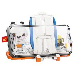 JIESTAR 58286 HỘI THẢO SÁNG TẠO KHUNG ĐIỆN THOẠI DI ĐỘNG KHÔNG GIAN PANDA bộ đồ chơi xếp lắp ráp ghép mô hình Gear Đồ Lắp Ghép 311 khối