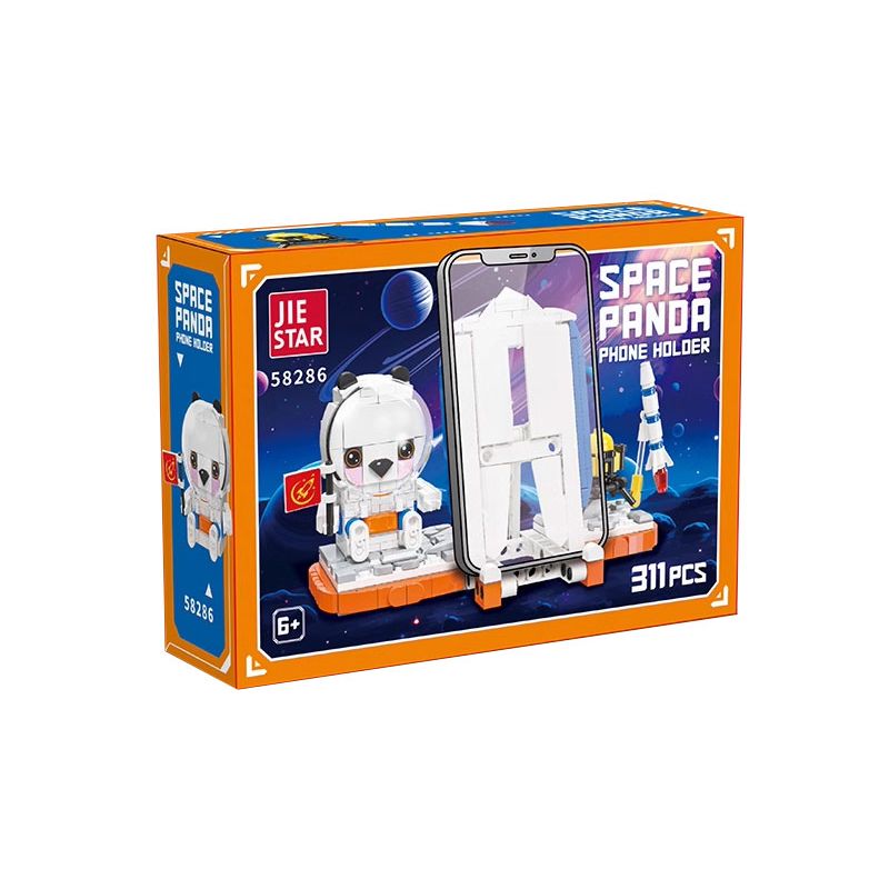 JIESTAR 58286 HỘI THẢO SÁNG TẠO KHUNG ĐIỆN THOẠI DI ĐỘNG KHÔNG GIAN PANDA bộ đồ chơi xếp lắp ráp ghép mô hình Gear Đồ Lắp Ghép 311 khối