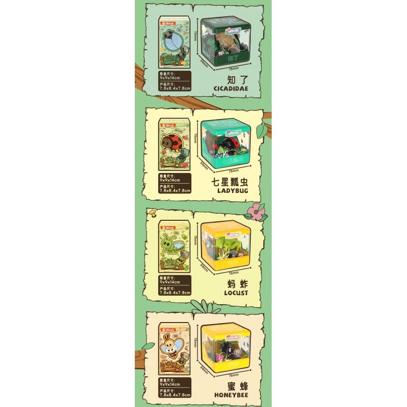 IBLOCK IB2202-9 2202-9 WORM TRONG NGÀNH CÔNG NGHIỆP TRÙNG BEE bộ đồ chơi xếp lắp ráp ghép mô hình HONEYBEE