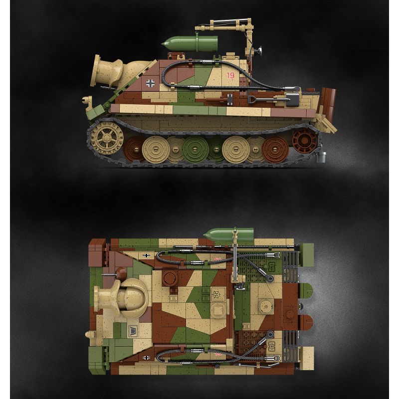 QuanGuan 100315 Quan Guan 100315 CHIẾN TRANH THẾ GIỚI II "TIGER TIGER" SÚNG TỰ LỰC 1:28 tỷ lệ 1:28 bộ đồ chơi xếp lắp ráp ghép mô hình Military Army STURMTIGER GERMAN 38CM ASSAULT MORTAR Quân Sự Bộ Đội 1402 khối