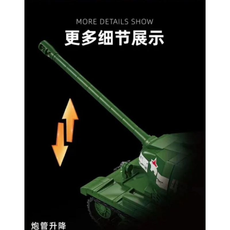 12GO 97006 XE TĂNG HẠNG NẶNG IS-2 1:28 tỷ lệ 1:28 bộ đồ chơi xếp lắp ráp ghép mô hình Military Army IS-2 HEAVY TANK Quân Sự Bộ Đội 1402 khối