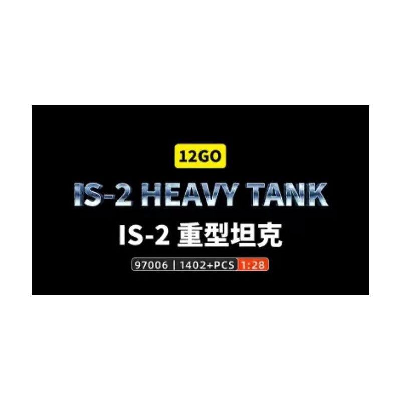 12GO 97006 XE TĂNG HẠNG NẶNG IS-2 1:28 tỷ lệ 1:28 bộ đồ chơi xếp lắp ráp ghép mô hình Military Army IS-2 HEAVY TANK Quân Sự Bộ Đội 1402 khối