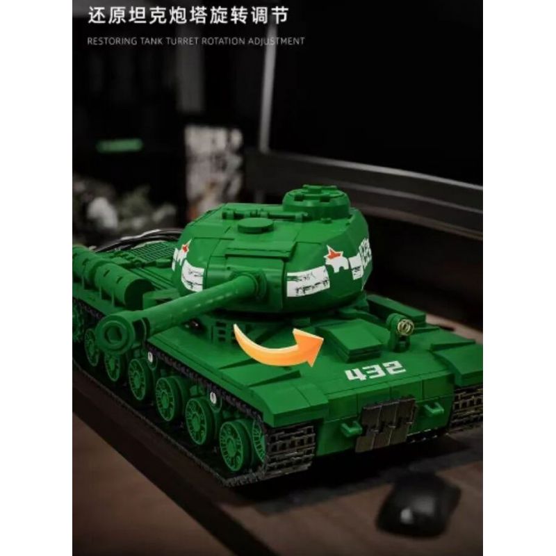 12GO 97006 XE TĂNG HẠNG NẶNG IS-2 1:28 tỷ lệ 1:28 bộ đồ chơi xếp lắp ráp ghép mô hình Military Army IS-2 HEAVY TANK Quân Sự Bộ Đội 1402 khối