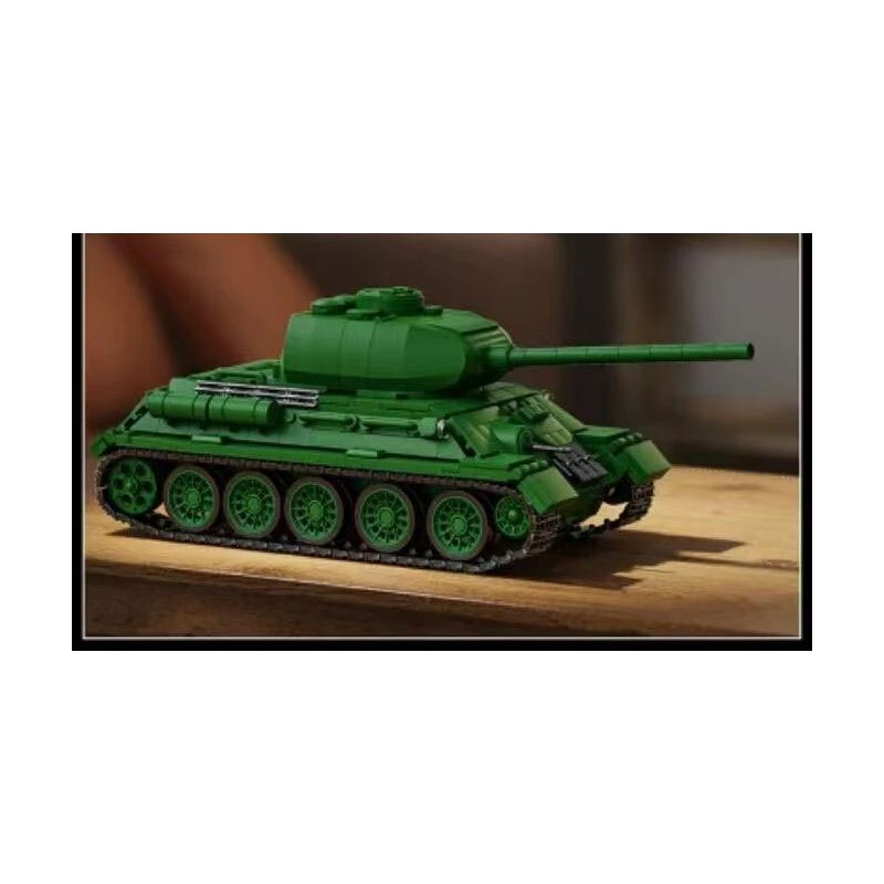 12GO 97007 T34-85 MEDIUM TANK 1:28 tỷ lệ 1:28 bộ đồ chơi xếp lắp ráp ghép mô hình Military Army Quân Sự Bộ Đội 1263 khối