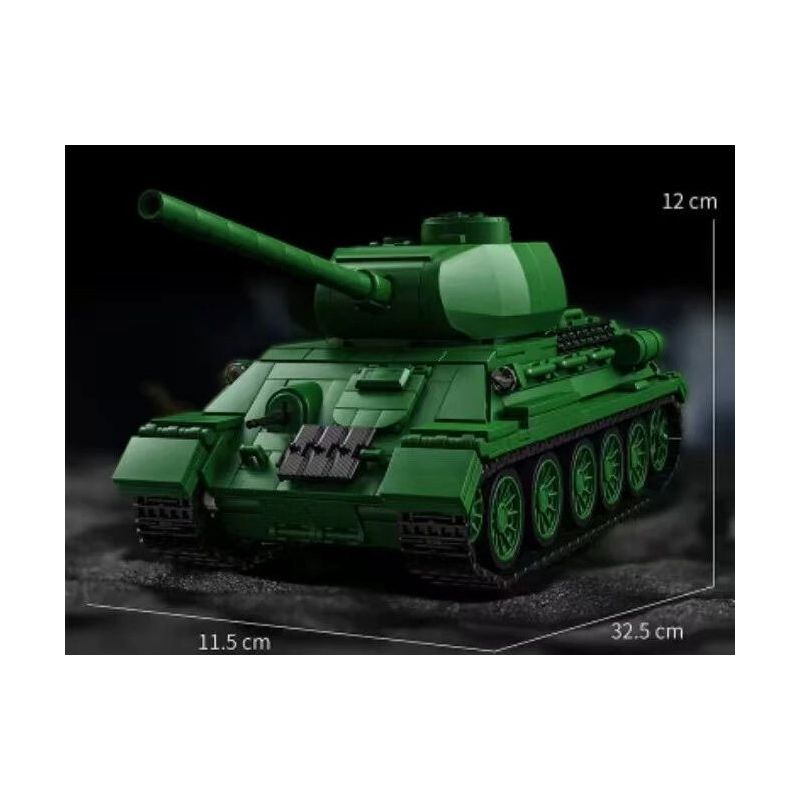 12GO 97007 T34-85 MEDIUM TANK 1:28 tỷ lệ 1:28 bộ đồ chơi xếp lắp ráp ghép mô hình Military Army Quân Sự Bộ Đội 1263 khối