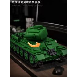 12GO 97007 T34-85 MEDIUM TANK 1:28 tỷ lệ 1:28 bộ đồ chơi xếp lắp ráp ghép mô hình Military Army Quân Sự Bộ Đội 1263 khối