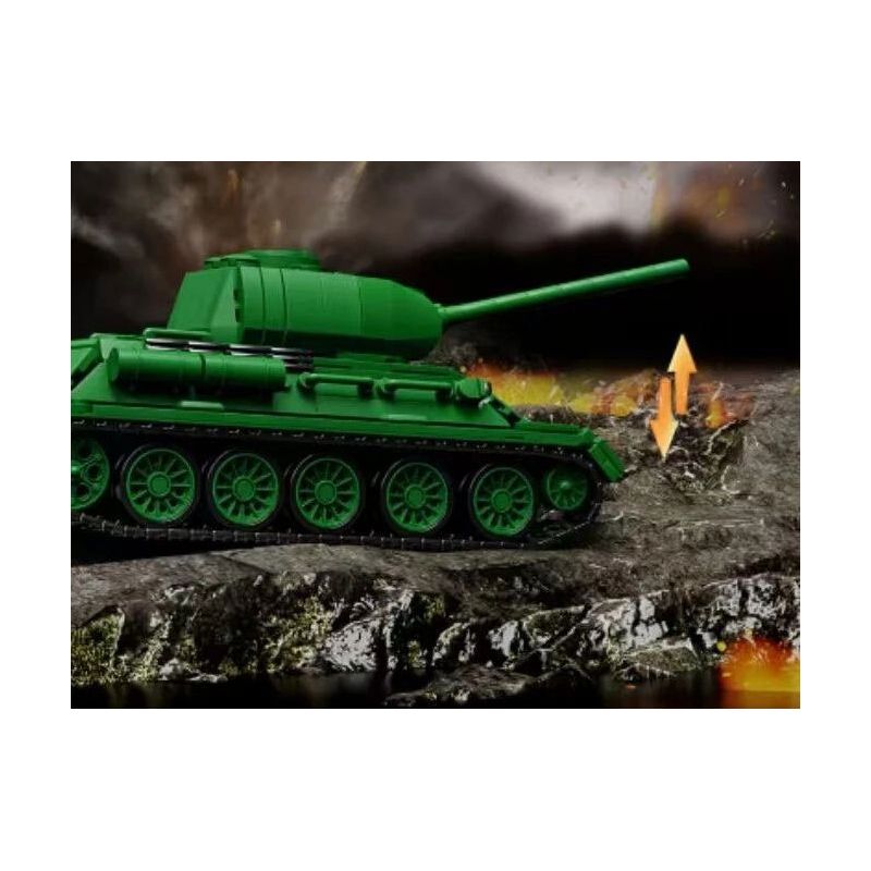 12GO 97007 T34-85 MEDIUM TANK 1:28 tỷ lệ 1:28 bộ đồ chơi xếp lắp ráp ghép mô hình Military Army Quân Sự Bộ Đội 1263 khối