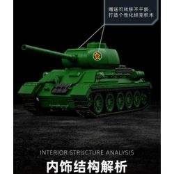 12GO 97007 T34-85 MEDIUM TANK 1:28 tỷ lệ 1:28 bộ đồ chơi xếp lắp ráp ghép mô hình Military Army Quân Sự Bộ Đội 1263 khối
