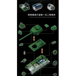 12GO 97007 T34-85 MEDIUM TANK 1:28 tỷ lệ 1:28 bộ đồ chơi xếp lắp ráp ghép mô hình Military Army Quân Sự Bộ Đội 1263 khối