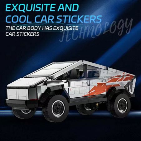 BAKA TECHNOLOGY 33000 XE TẢI ĐIỆN TỬ TESLA bộ đồ chơi xếp lắp ráp ghép mô hình Creator TESLA CYBERTRUCK Sáng Tạo 1067 khối