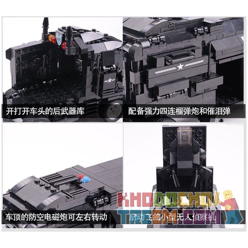 WOMA C0552 0552 Xếp hình kiểu  SWAT SPECIAL FORCE SWAT Truck With Mini Figures Xe Tải Chuyên Chở Lực Lượng Đặc Nhiệm 1492 khối WOMA C0552 0552 Xếp hình kiểu  SWAT SPECIAL FORCE SWAT Truck With Mini Figures Xe Tải Chuyên Chở Lực Lượng Đặc Nhiệm 1492 khối