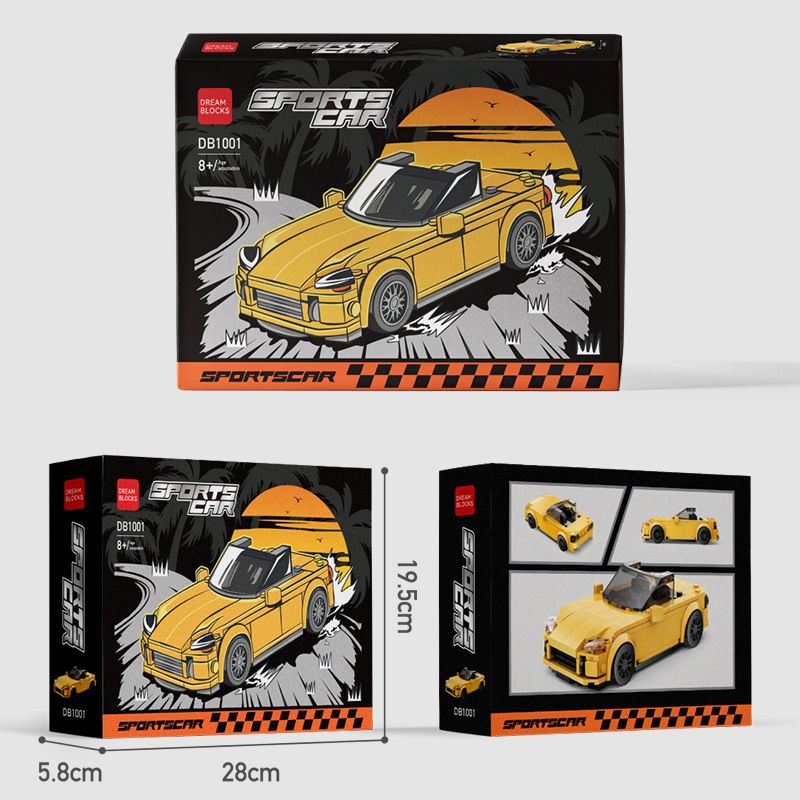 DRAM BLOCKS DB1001 1001 XE THỂ THAO bộ đồ chơi xếp lắp ráp ghép mô hình Speed Champions Racing Cars Đua Xe Công Thức