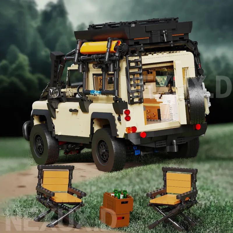 NEXUX.D 8101 CẮM TRẠI XE bộ đồ chơi xếp lắp ráp ghép mô hình Creator LAND ROVER DEFENDER CAMPERS Sáng Tạo 2766 khối