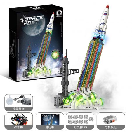KAIYU KEEYEE WORLD K96271 96271 TÊN LỬA CẦU VỒNG bộ đồ chơi xếp lắp ráp ghép mô hình City SPACE POST Thành Phố