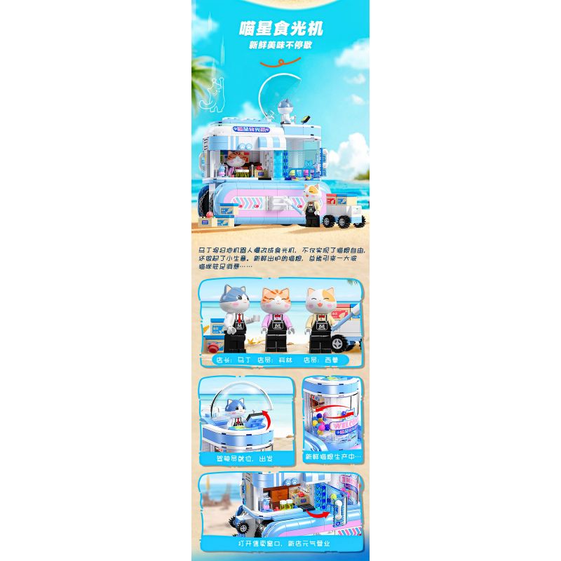 JIALE SPECIAL 58005 ĐỪNG CHẠM VÀO CON MÈO TƯỞNG TƯỢNG LÃNH THỔ CỦA MEOW ROBOT CUỒNG NỘ GIẤY bộ đồ chơi xếp lắp ráp ghép mô hình 734 khối