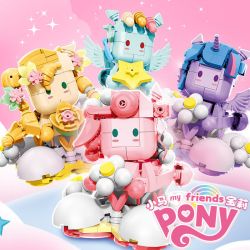 WANGAO 188028 LITTLE MA BOOLI 4 APPLE JACKS YUNBAO DAISI TWILIGHT PINGKAMINA bộ đồ chơi xếp lắp ráp ghép mô hình Movie & Game Phim Và Trò Chơi 733 khối