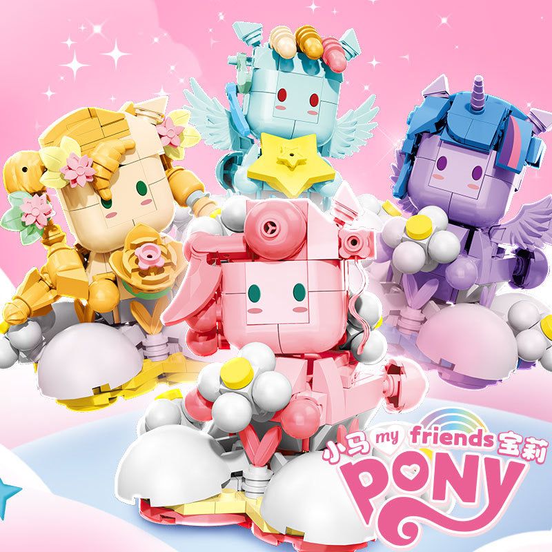 WANGAO 188028 LITTLE MA BOOLI 4 APPLE JACKS YUNBAO DAISI TWILIGHT PINGKAMINA bộ đồ chơi xếp lắp ráp ghép mô hình Movie & Game Phim Và Trò Chơi 733 khối