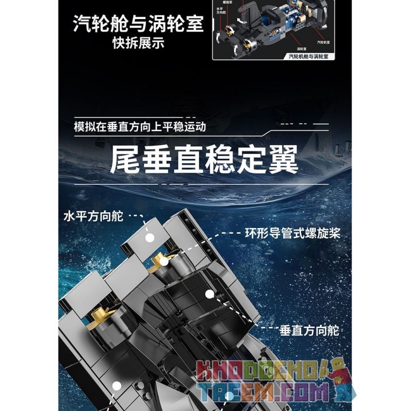 PanlosBrick 628020 Panlos Brick 628020 VŨ KHÍ HÀNG HẢI TÀU NGẦM HẠT NHÂN TYPE 941 bộ đồ chơi xếp lắp ráp ghép mô hình Military Army Quân Sự Bộ Đội 4474 khối