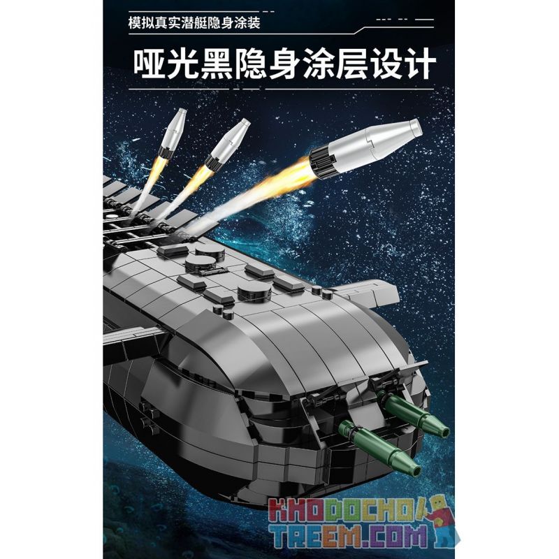 PanlosBrick 628020 Panlos Brick 628020 VŨ KHÍ HÀNG HẢI TÀU NGẦM HẠT NHÂN TYPE 941 bộ đồ chơi xếp lắp ráp ghép mô hình Military Army Quân Sự Bộ Đội 4474 khối