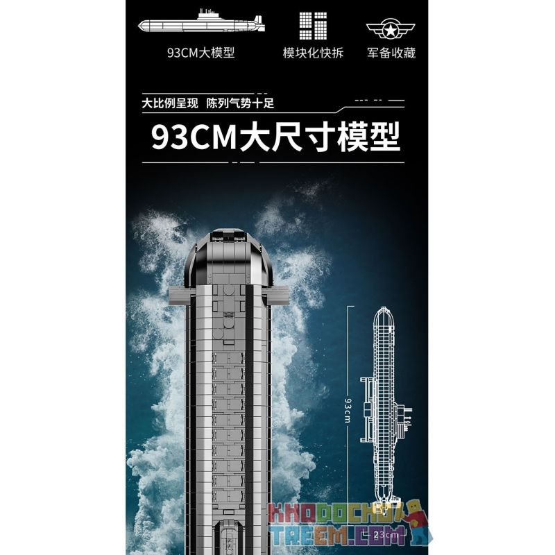 PanlosBrick 628020 Panlos Brick 628020 VŨ KHÍ HÀNG HẢI TÀU NGẦM HẠT NHÂN TYPE 941 bộ đồ chơi xếp lắp ráp ghép mô hình Military Army Quân Sự Bộ Đội 4474 khối