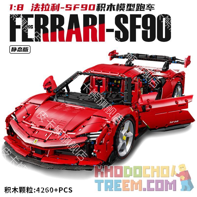 LERU 10723  FERRARI SF90 1:8 tỷ lệ 1:8 bộ đồ chơi xếp lắp ráp ghép mô hình  Kỹ Thuật Công Nghệ Cao Mô Hình Phương Tiện 4260 khối