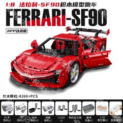 LERU 10723 FERRARI SF90 1:8 tỷ lệ 1:8 bộ đồ chơi xếp lắp ráp ghép mô hình Technic Kỹ Thuật Công Nghệ Cao Mô Hình Phương Tiện 4260 khối