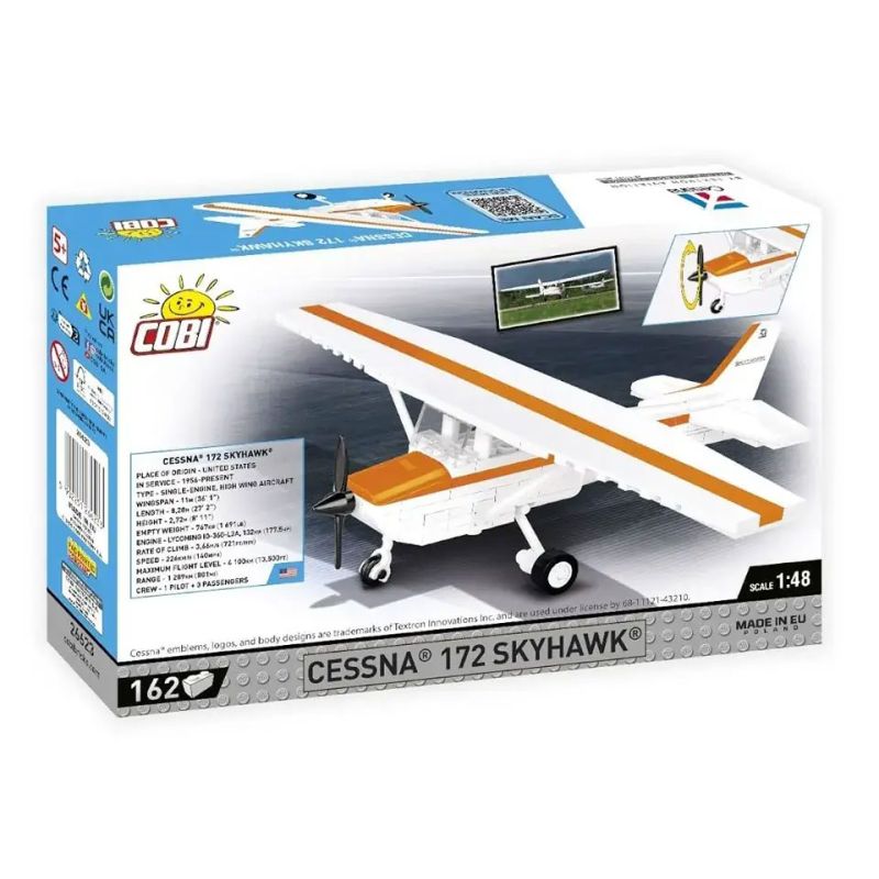 COBI 26623 CESSNA 172 SKYHAWK MÁY BAY NHỎ MỘT CÁNH 1:48 tỷ lệ 1:48 bộ đồ chơi xếp lắp ráp ghép mô hình City Thành Phố 162 khối