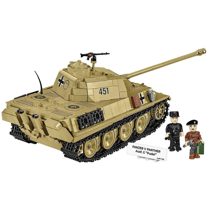 COBI 2655 TẤM XE TĂNG TRUNG BÌNH DA BÁO 1:28 tỷ lệ 1:28 bộ đồ chơi xếp lắp ráp ghép mô hình Military Army PANZER V PANTHER AUSF. G PUDEL Quân Sự Bộ Đội 1133 khối