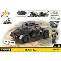 COBI 2657 XE TRINH SÁT THẾ CHIẾN II CỦA ĐỨC 1:28 tỷ lệ 1:28 bộ đồ chơi xếp lắp ráp ghép mô hình Military Army SD.KFZ. 222 Quân Sự Bộ Đội 502 khối