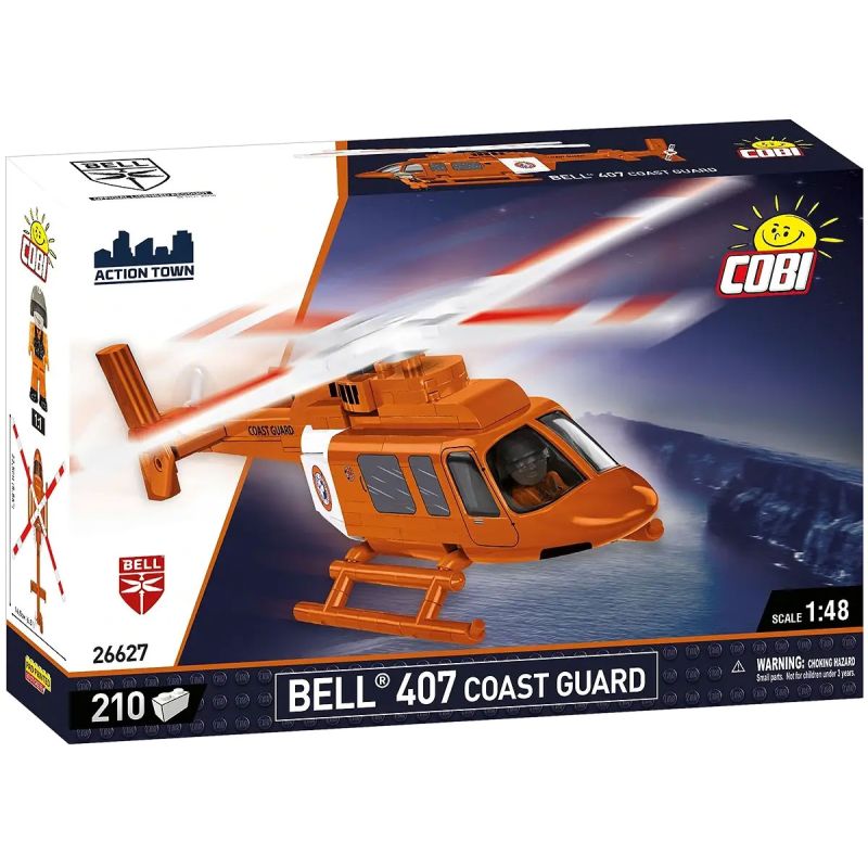 COBI 26627 MÁY BAY TRỰC THĂNG BELL 407 CẢNH SÁT BIỂN 1:48 tỷ lệ 1:48 bộ đồ chơi xếp lắp ráp ghép mô hình City BELL 407 COAST GUARD Thành Phố 210 khối