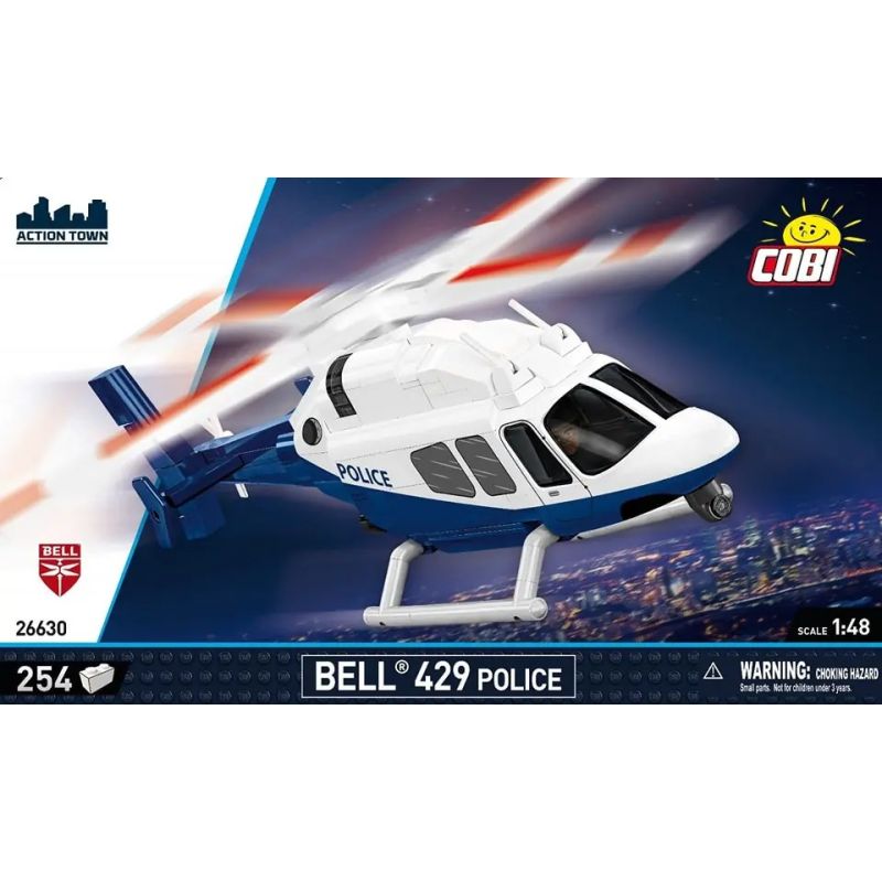 COBI 26630 BELL 429 TRỰC THĂNG CẢNH SÁT 1:48 tỷ lệ 1:48 bộ đồ chơi xếp lắp ráp ghép mô hình City BELL 429 POLICE Thành Phố 254 khối