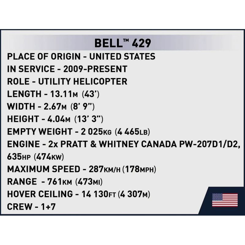 COBI 26630 BELL 429 TRỰC THĂNG CẢNH SÁT 1:48 tỷ lệ 1:48 bộ đồ chơi xếp lắp ráp ghép mô hình City BELL 429 POLICE Thành Phố 254 khối