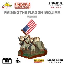 COBI 2059 NHỮNG NGƯỜI LÍNH MỸ DỰNG CỜ QUỐC GIA Ở IWO JIMA bộ đồ chơi xếp lắp ráp ghép mô hình Military Army RAISING THE FLAG ON IWO JIMA Quân Sự Bộ Đội 85 khối