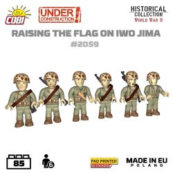 COBI 2059 NHỮNG NGƯỜI LÍNH MỸ DỰNG CỜ QUỐC GIA Ở IWO JIMA bộ đồ chơi xếp lắp ráp ghép mô hình Military Army RAISING THE FLAG ON IWO JIMA Quân Sự Bộ Đội 85 khối