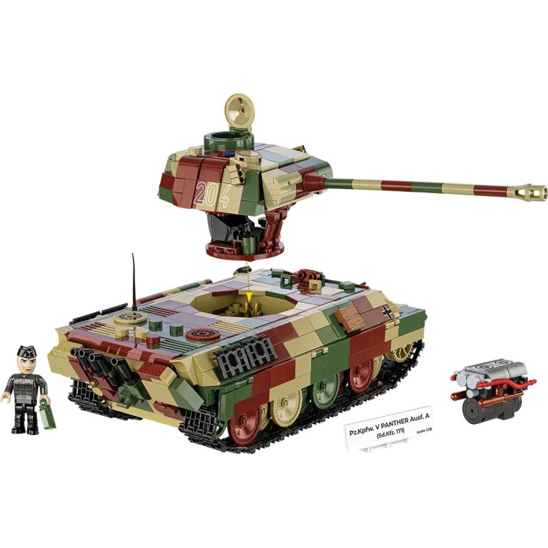 COBI 2654 XE TĂNG ĐỨC LOẠI A 1:28 tỷ lệ 1:28 bộ đồ chơi xếp lắp ráp ghép mô hình Military Army PZKPFW V PANTHER AUSF Quân Sự Bộ Đội 1152 khối